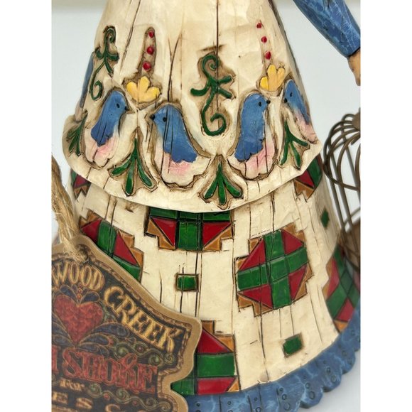 VTG Jim Shore Heartwood Creek Angel with Birdcage Bird Folk Art Resin Figure - Picture 16 of 16